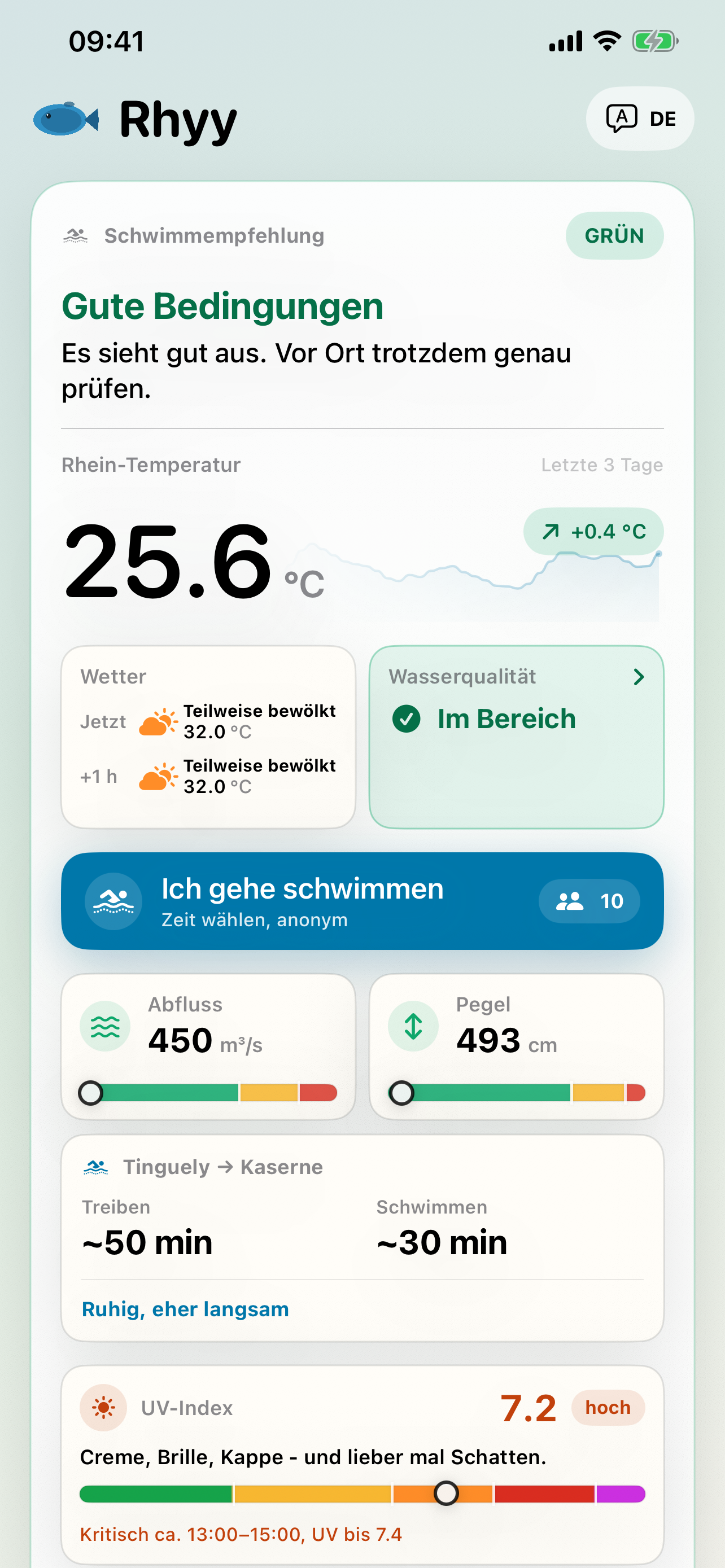 Rhyy auf dem iPhone