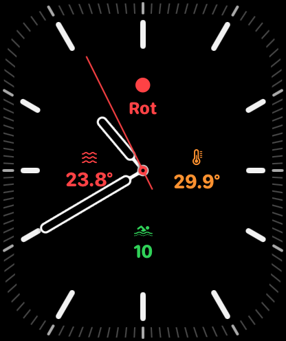 Rhyy-Komplikationen auf einem Apple-Watch-Zifferblatt