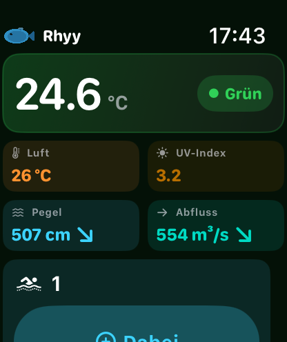 Rhyy-App auf der Apple Watch